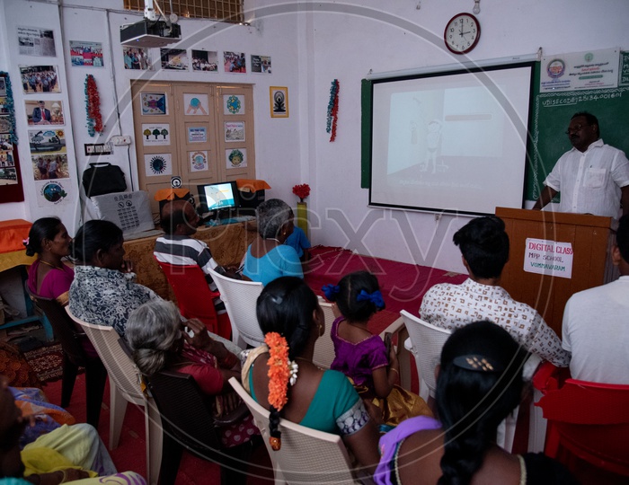 Parents meeting in primary government school, Vommavaram