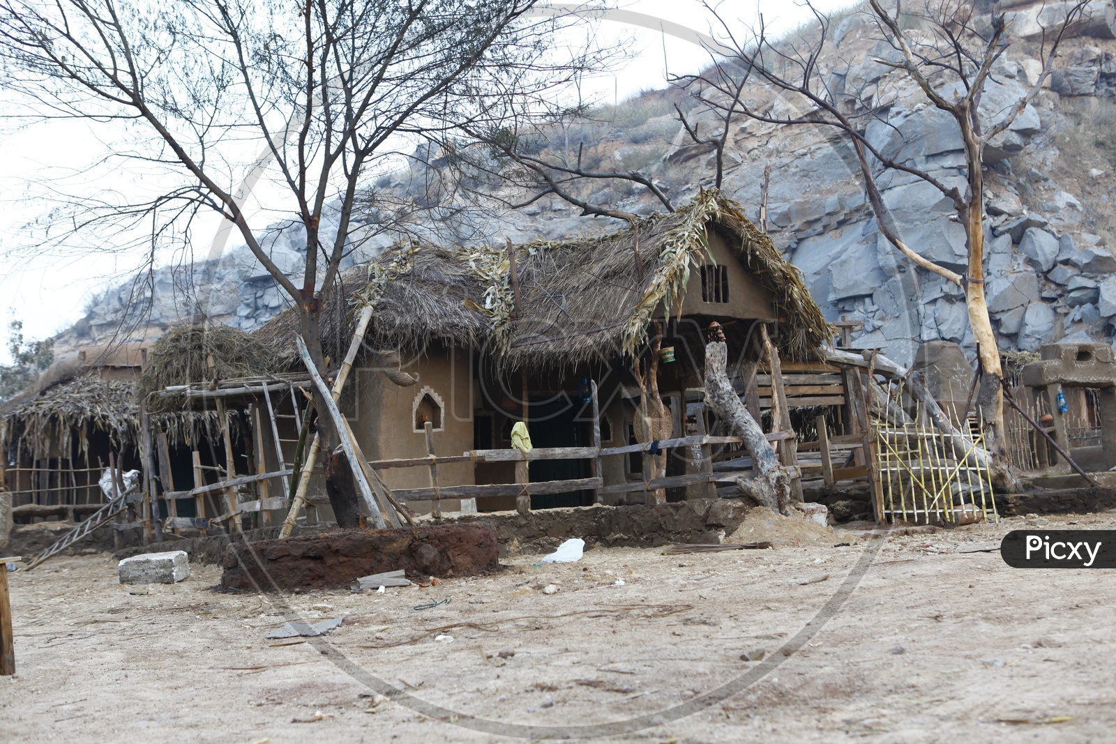 Thatched mud hut