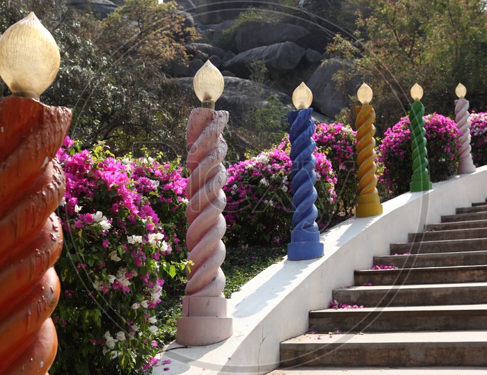 Candle structures at Ramoji film city