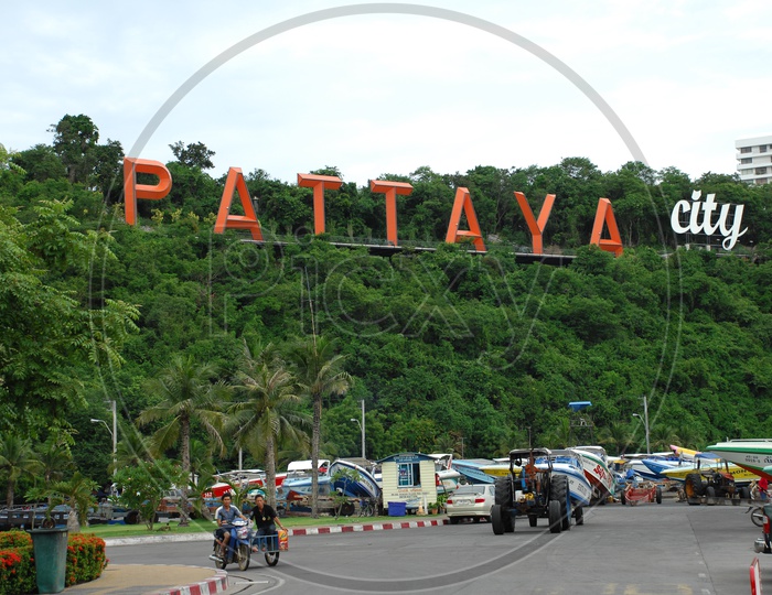 Pattaya city sign on the hill