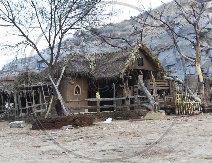 Thatched mud hut