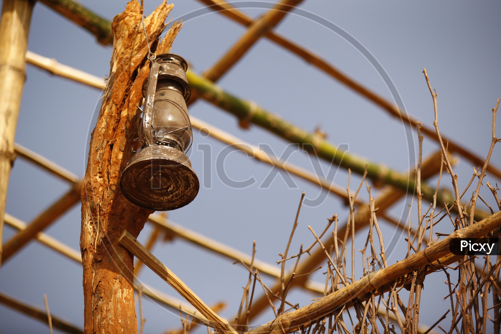 Kerosene Lantern in Rural  Village
