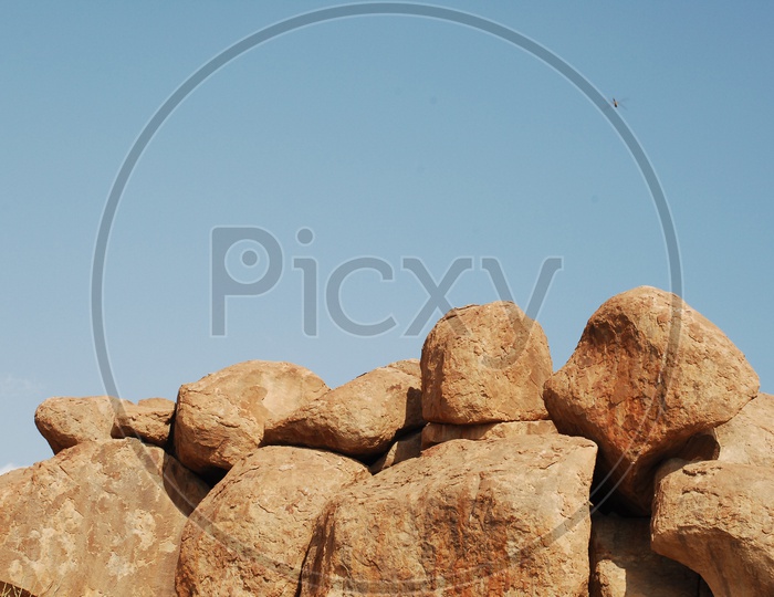 large rocks in an open area
