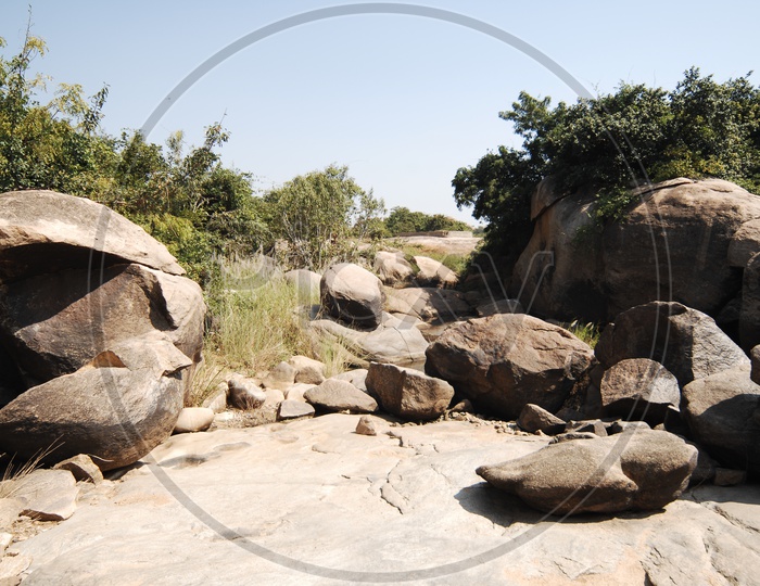 Different sizes of Granite Boulders