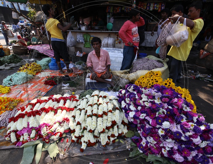 A Flowers Vendor on the Streets