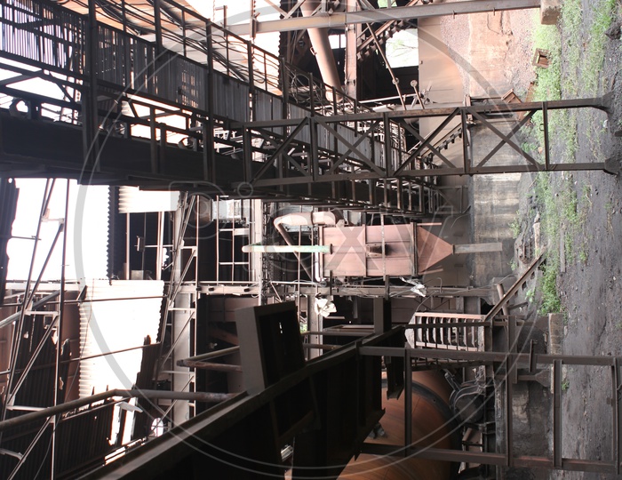 Interior of an old and unused factory