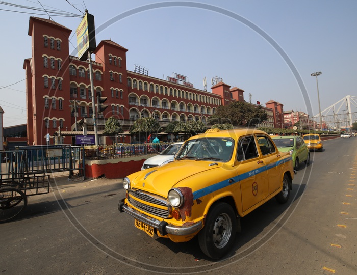Yellow Color Taxis on kolkata Roads