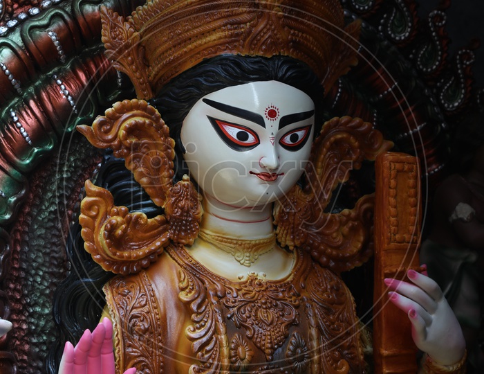 Indian Hindu Goddess Durga Idols In Kolkata