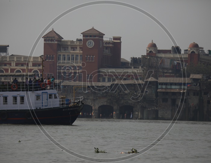 Transport Ships On the River in Kolkata