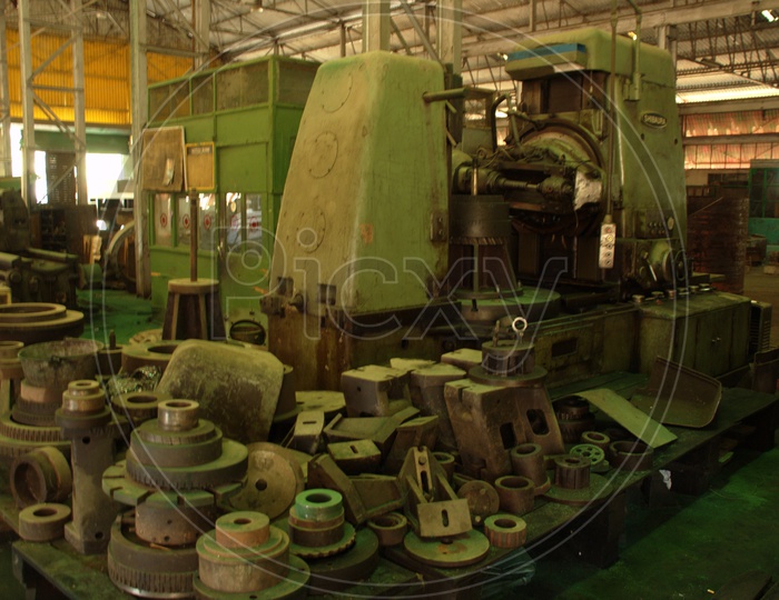 Old machinery in an factory