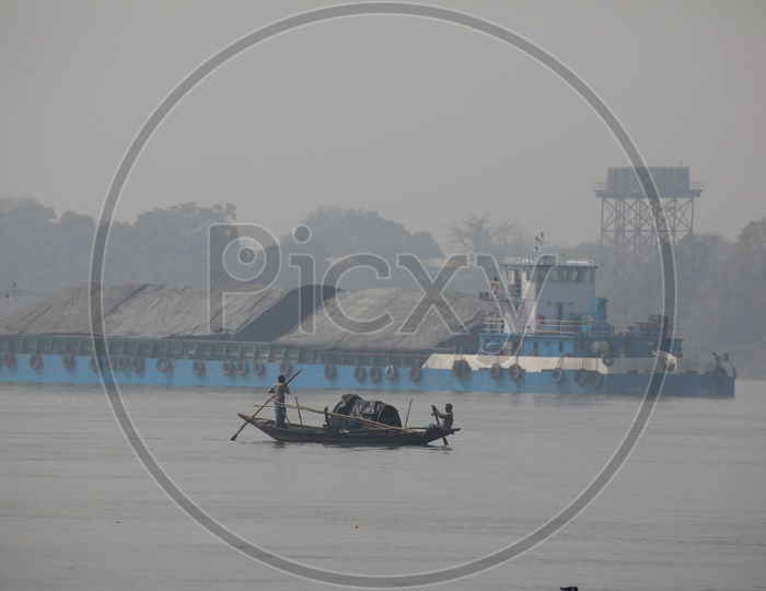 Small Fishing Boats In River