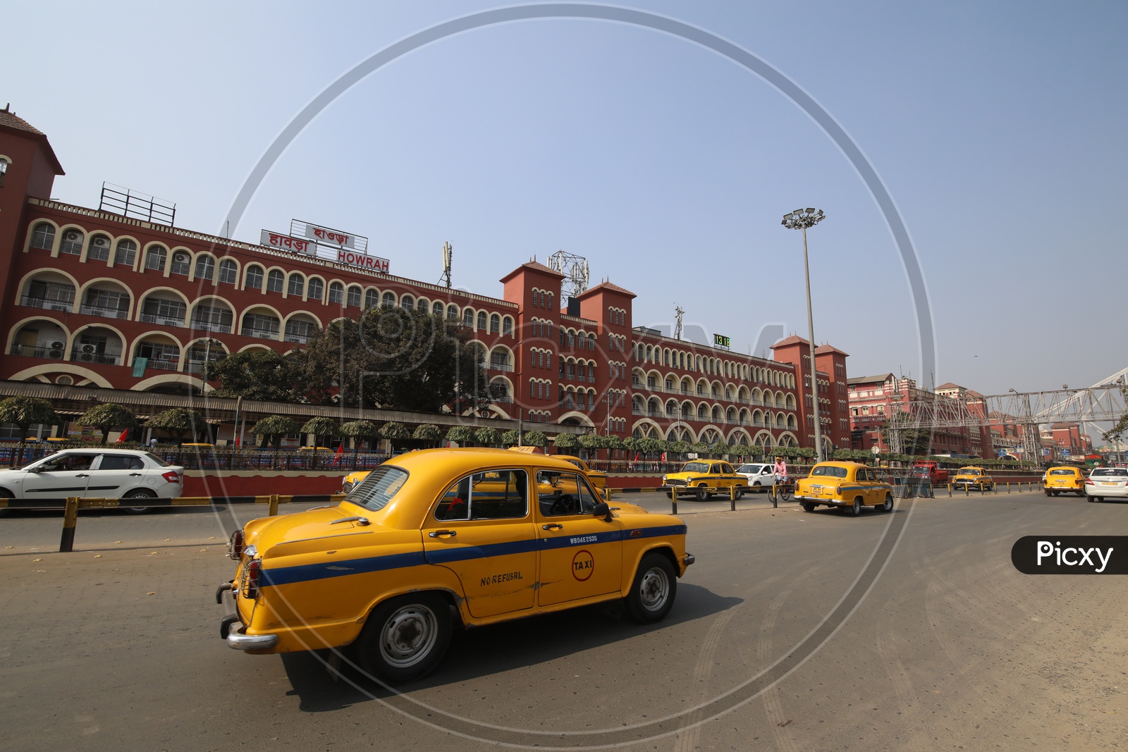 Yellow Color Taxis on Kolkata Roads