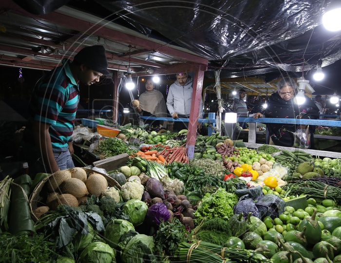 vegetable shop and vendor