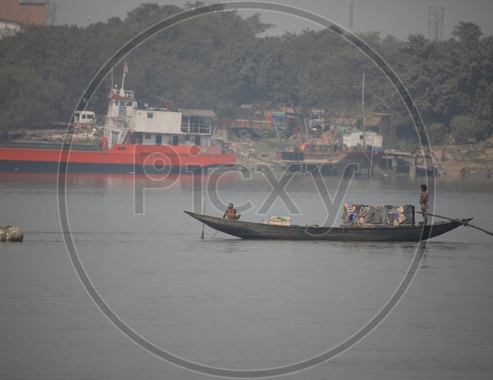 Fishing Boats On the River Hooghly