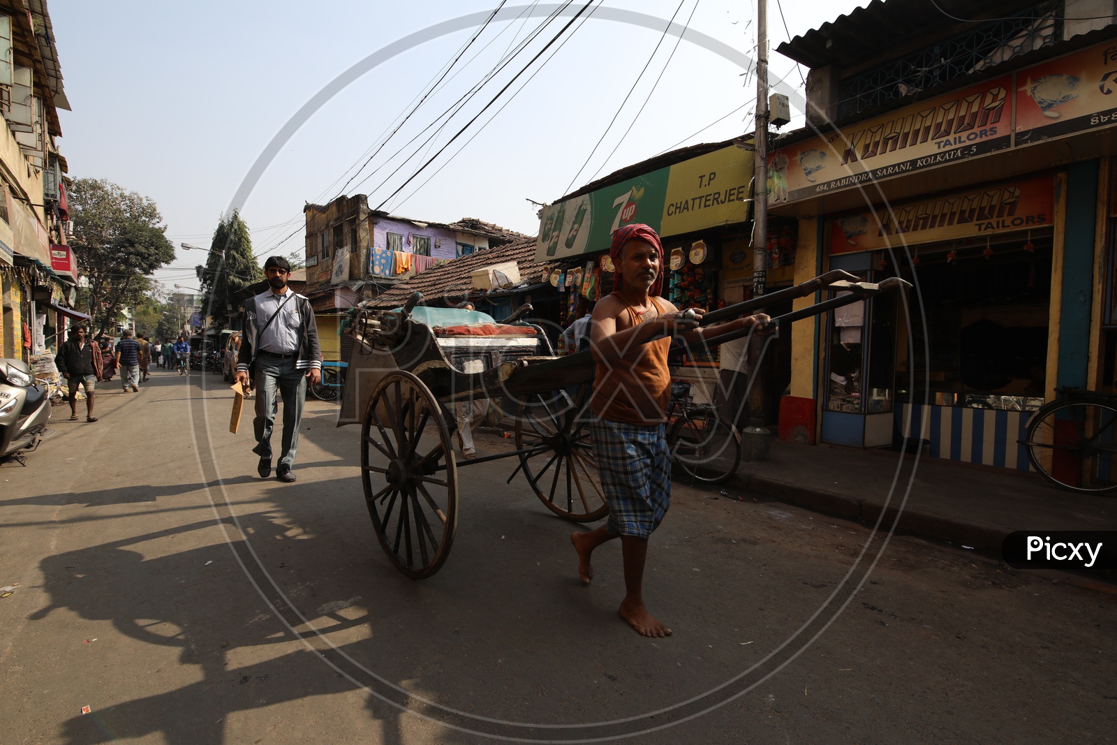 Hand-Pulled Rickshaw In Kolkata