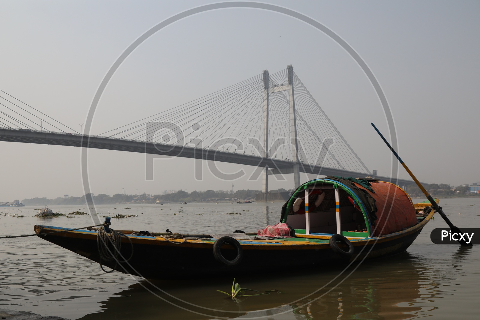 Fishing Boats At Vidyasagar Setu on river Hooghly