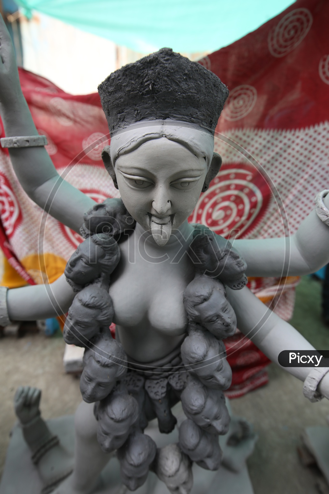 Indian Hindu Goddess Durga Clay  Idols In Making