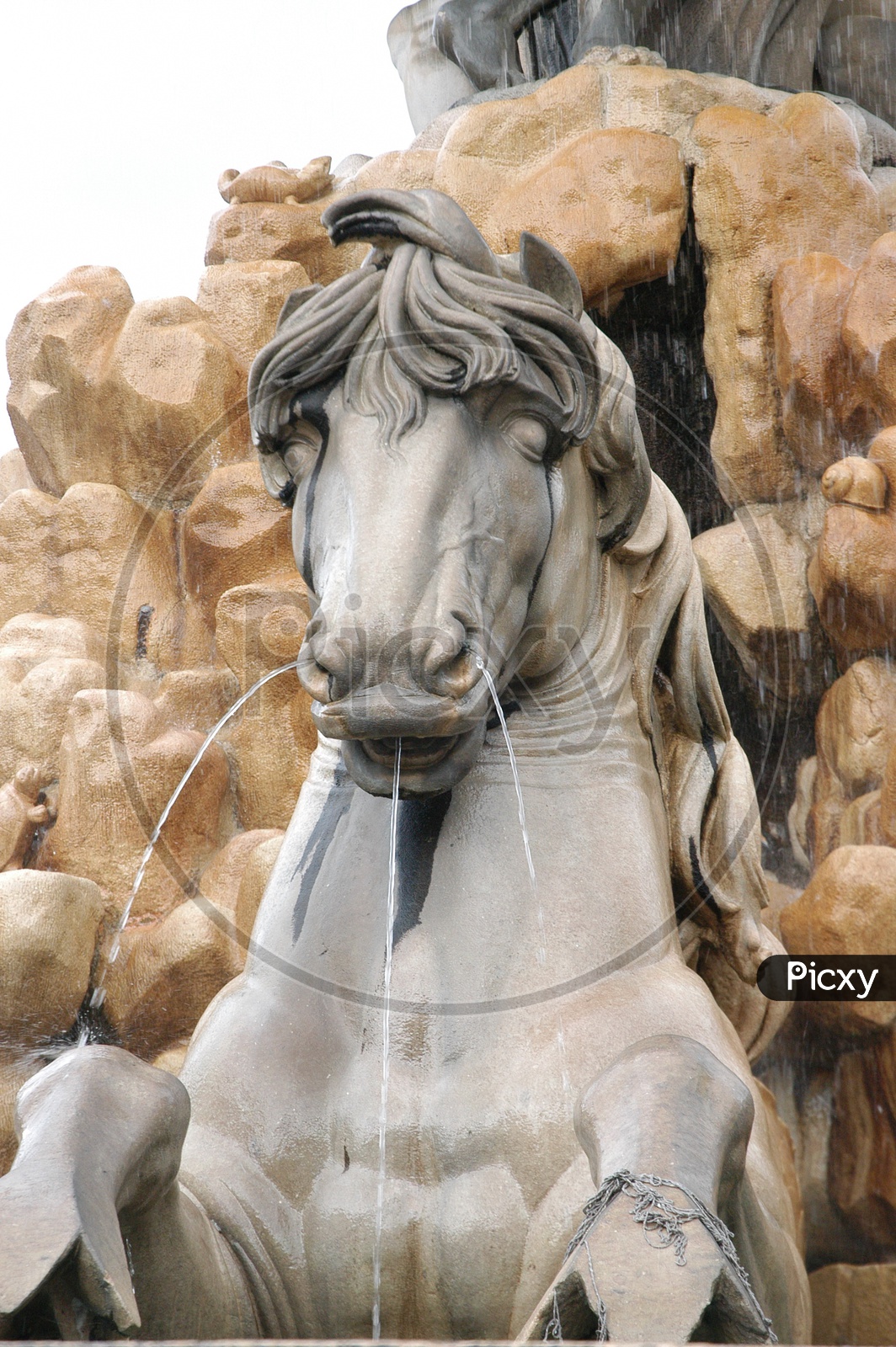 Horse Statue Fountain At Streets