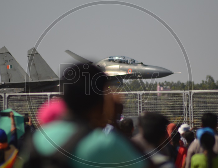 Indian Air Force Sukhoi Su-30MKI Aircraft at Bangalore Aero India Show 2019