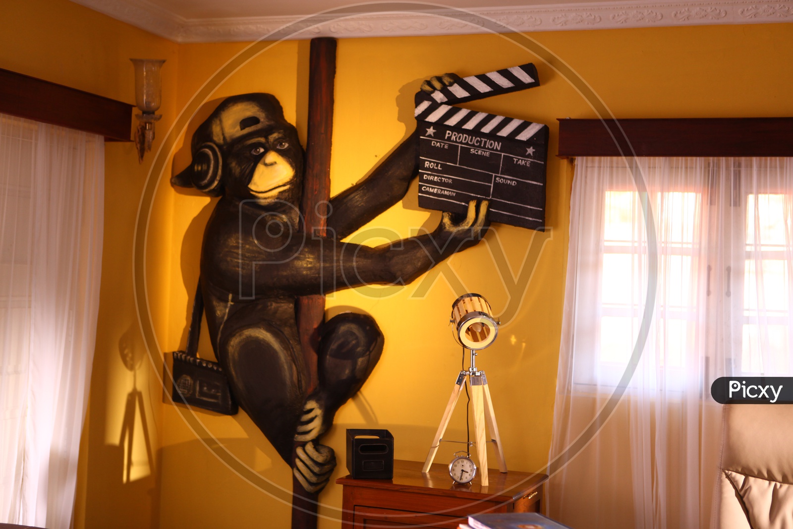 A Monkey Wall Art in a Room