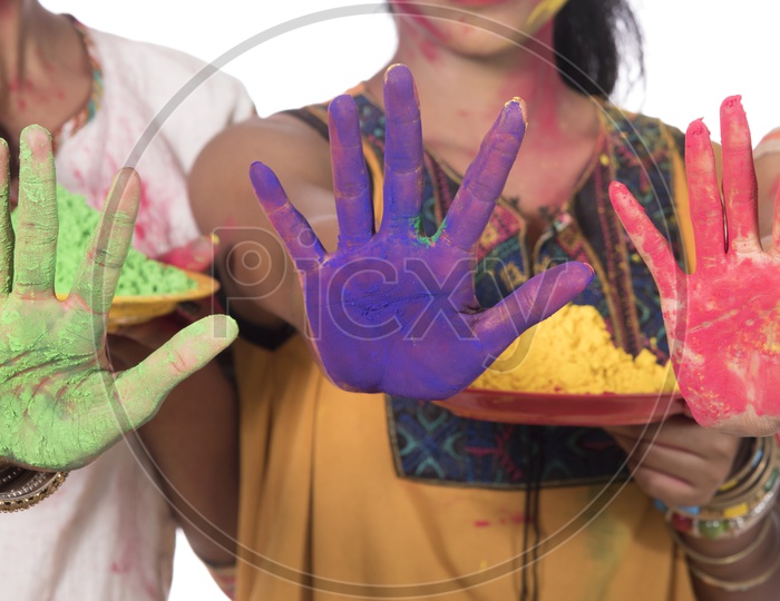 Holi Colors On Hands