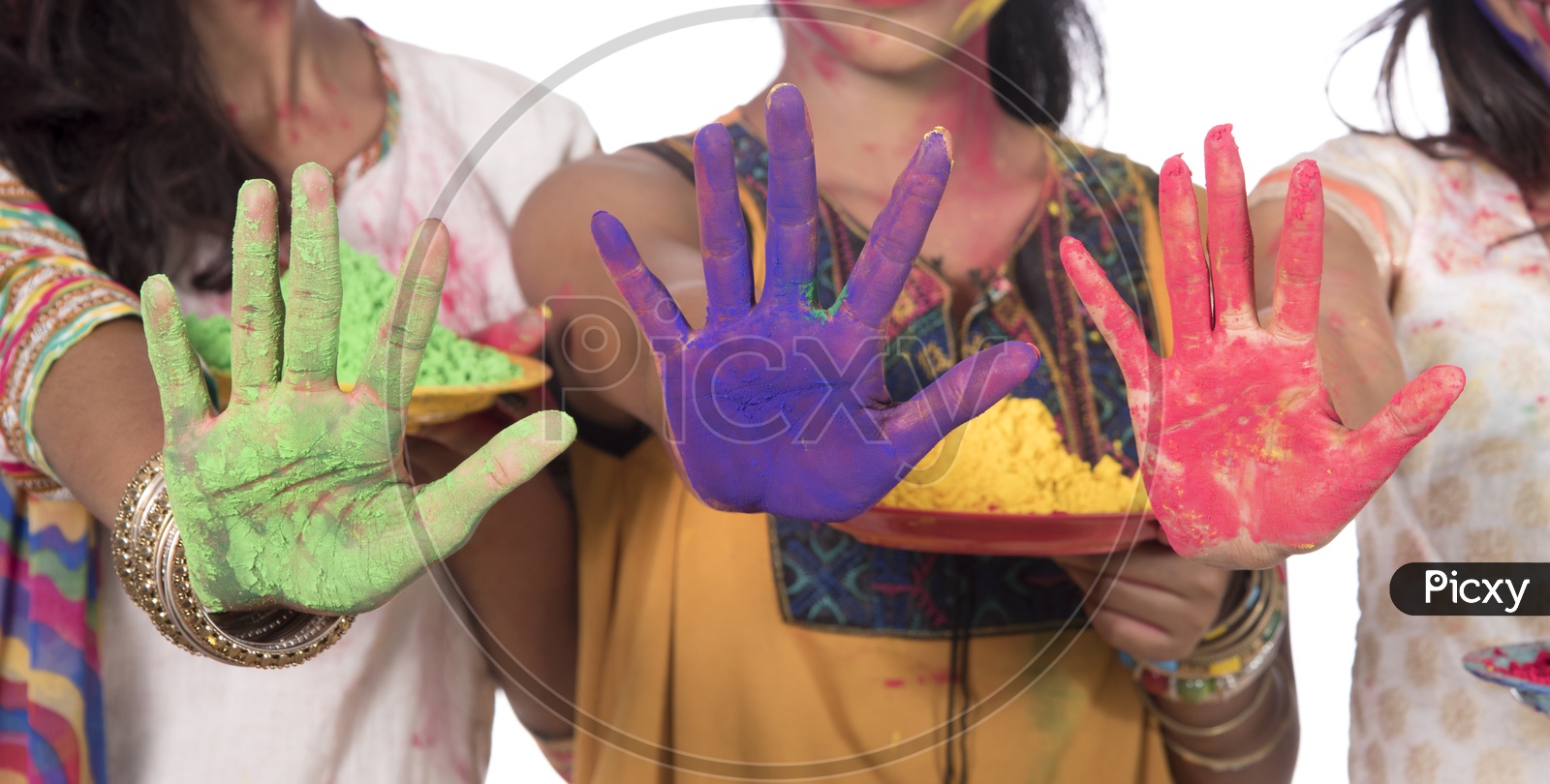 Holi Colors On Hands