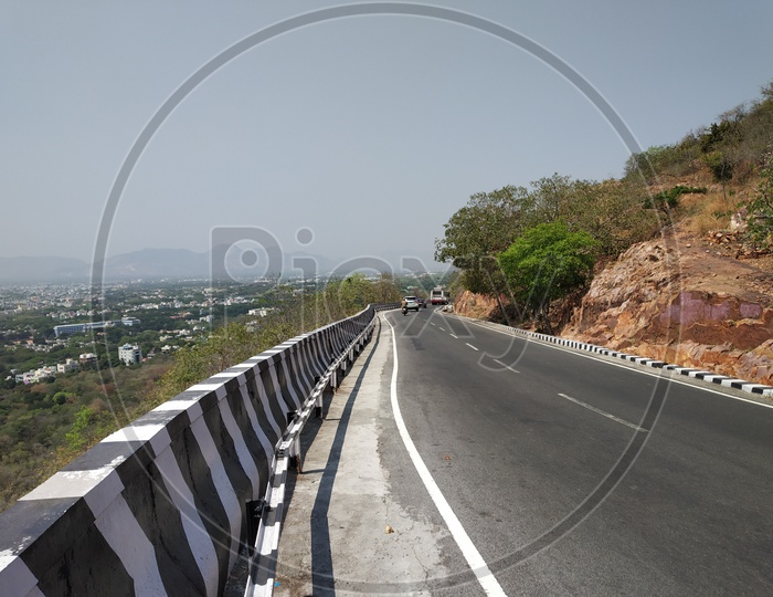 Ghat road alongside the hill