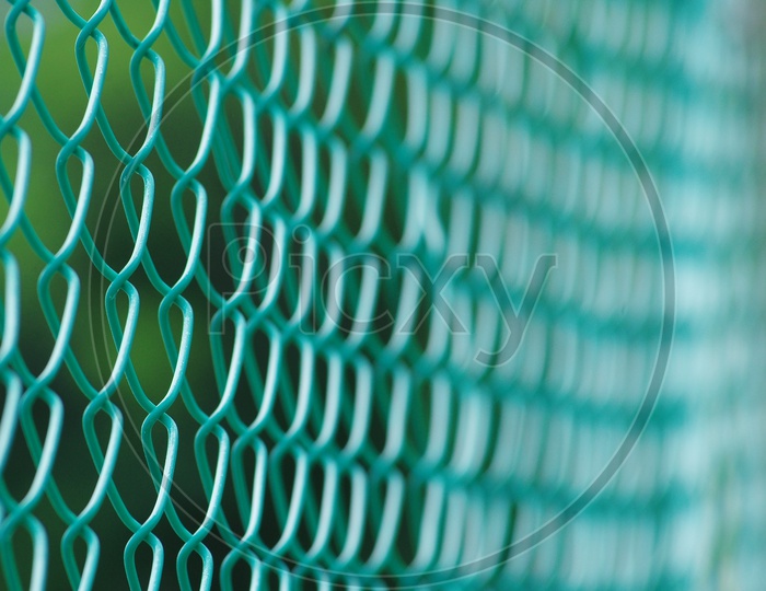 Patterns On a Wire Fence Closeup