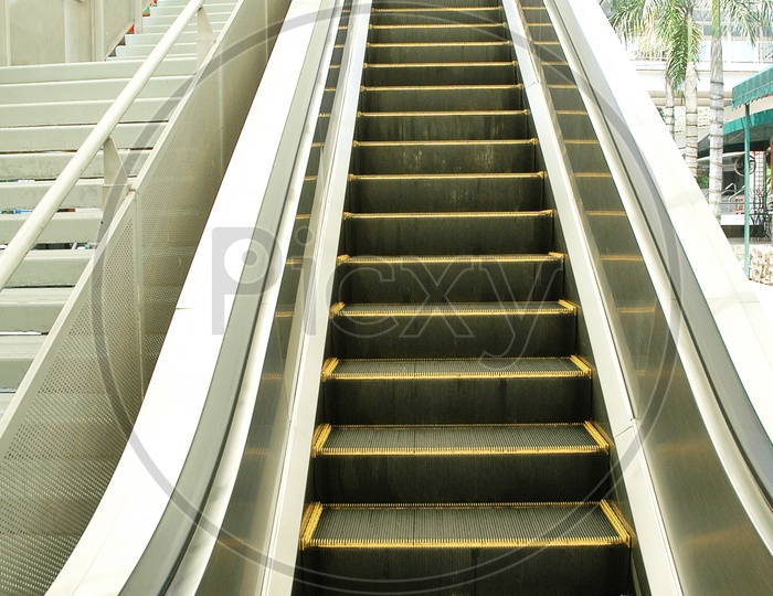 Escalator Steps in a Mall