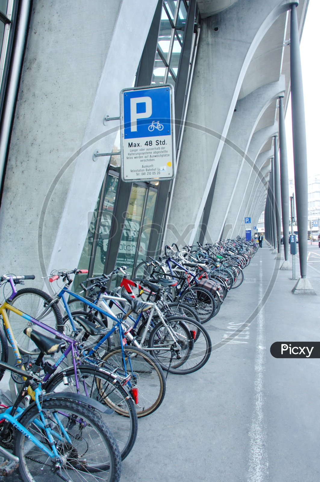 Bicycles Parked In a Parking Area