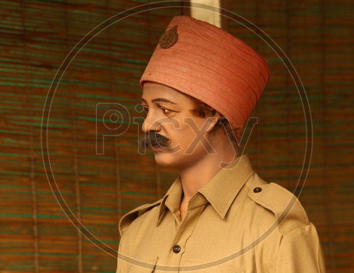 A Male Mannequin wearing constable costume
