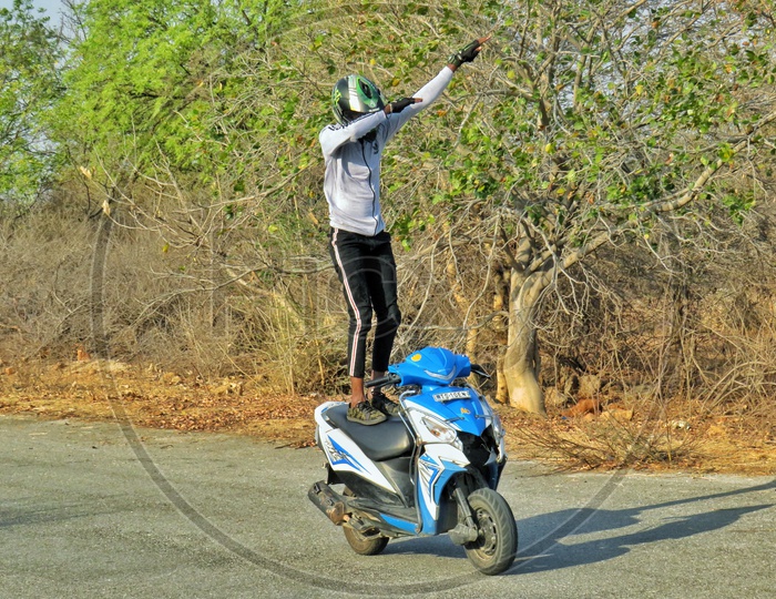 Motorcycle stunt riding