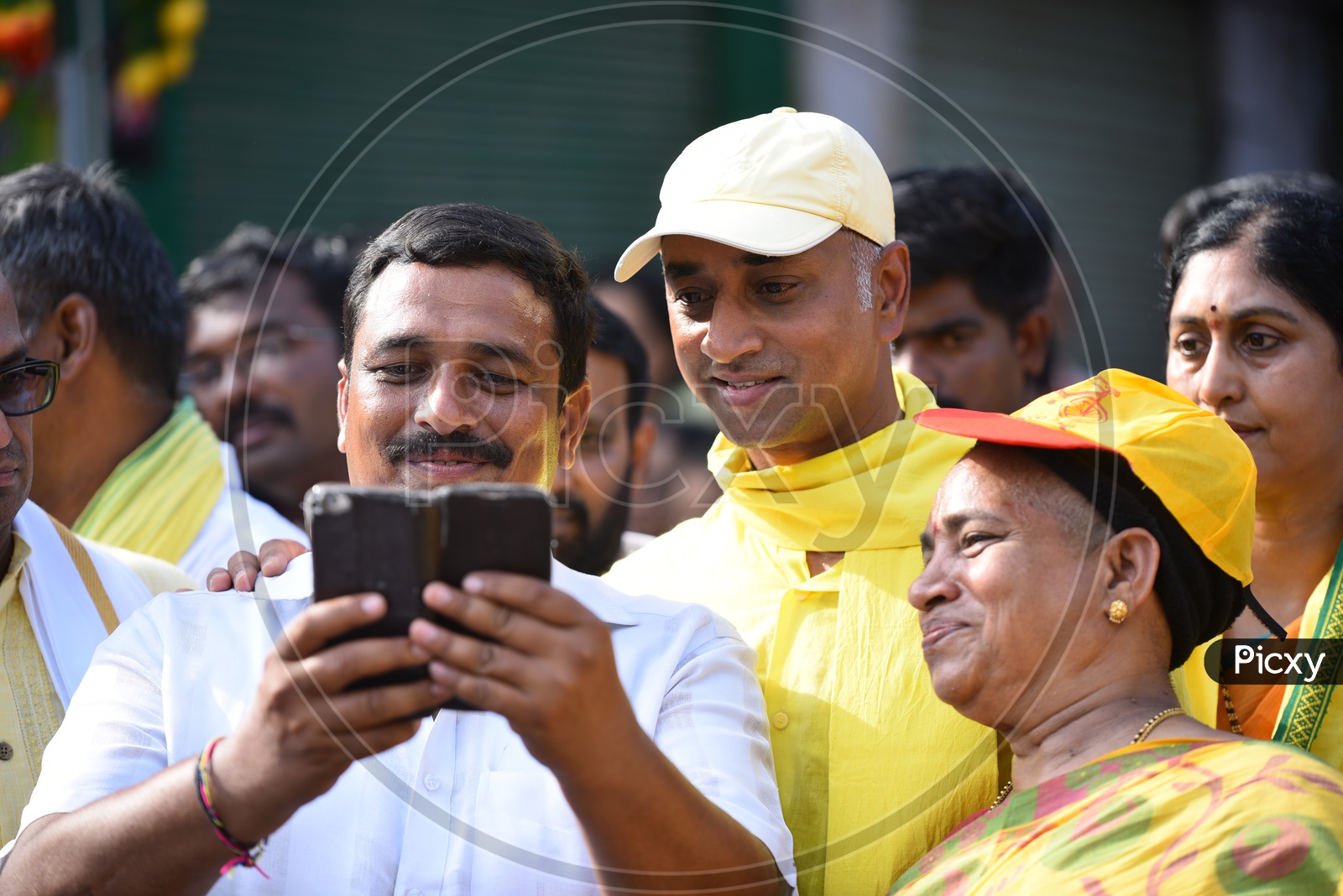 Jaydev Galla, MP, Guntur Constituency posing for a Selfie for Fans