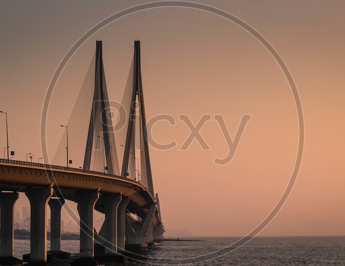 Bandra Worli Sea Link Bridge with Cable Suspensions