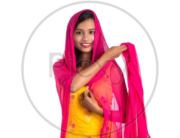 Portrait of a Beautiful Indian Girl With Smile  on Face