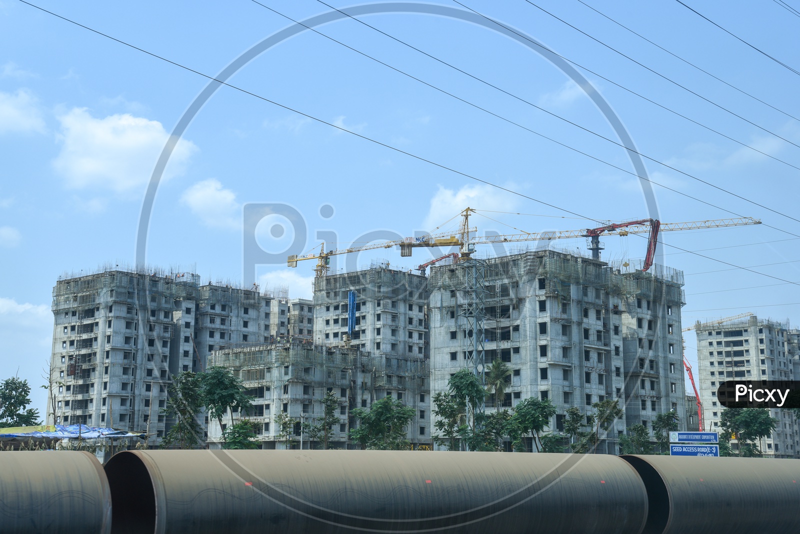 Construction of High Rise Buildings And Heavy Cranes At Amaravati Capital Region