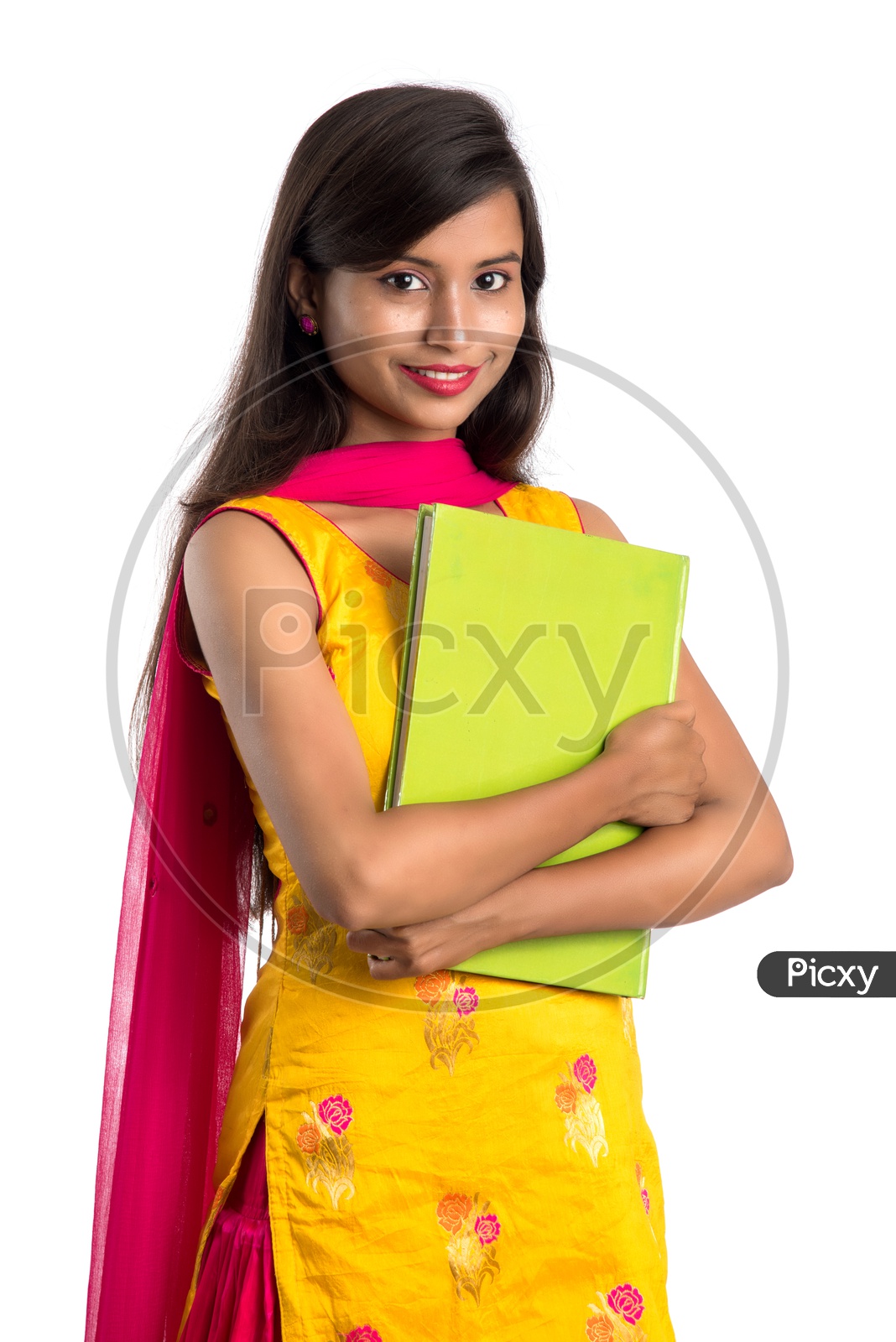 Beautiful Indian College Going Girl With a Book  in Hand