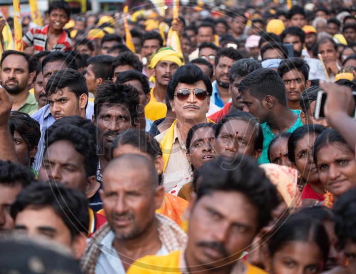 TDP Party Supporter In NTR Getup In a Road Rally