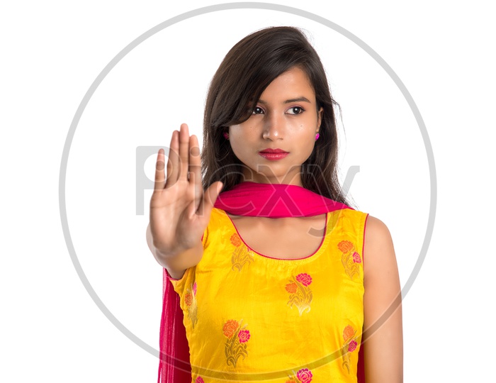 Beautiful  Indian Girl With an Expression and a  Gesture