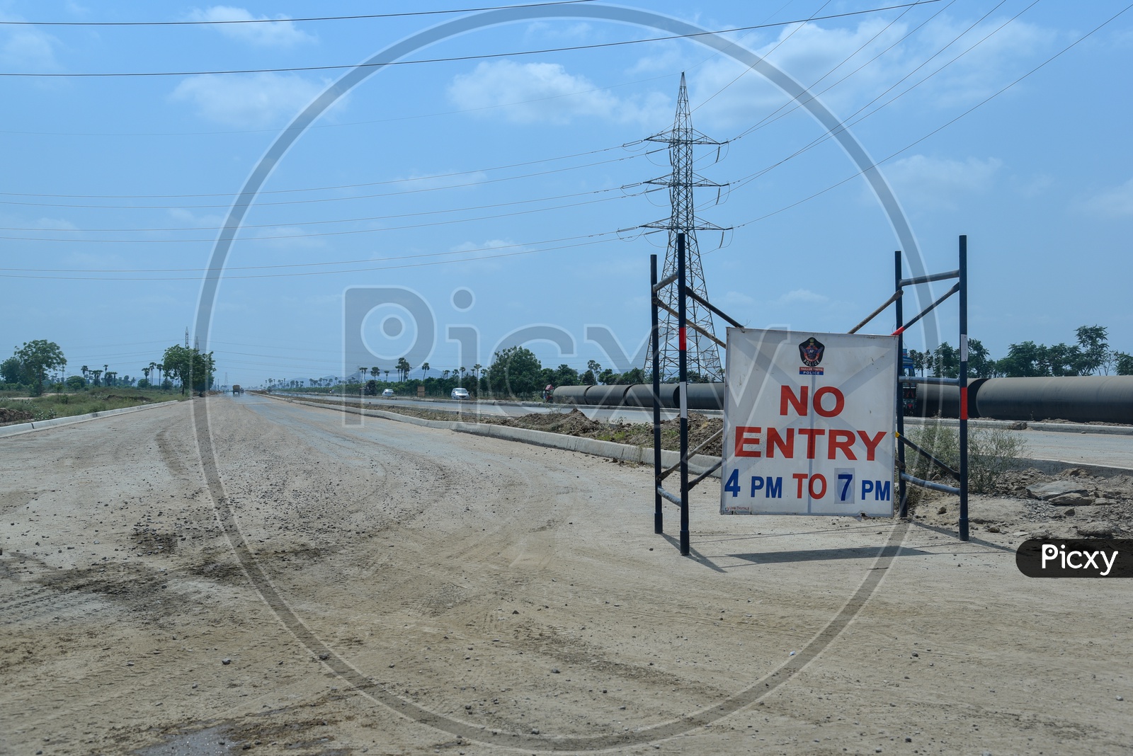 No Entry Board on the Roads Of Amaravati Capital Region