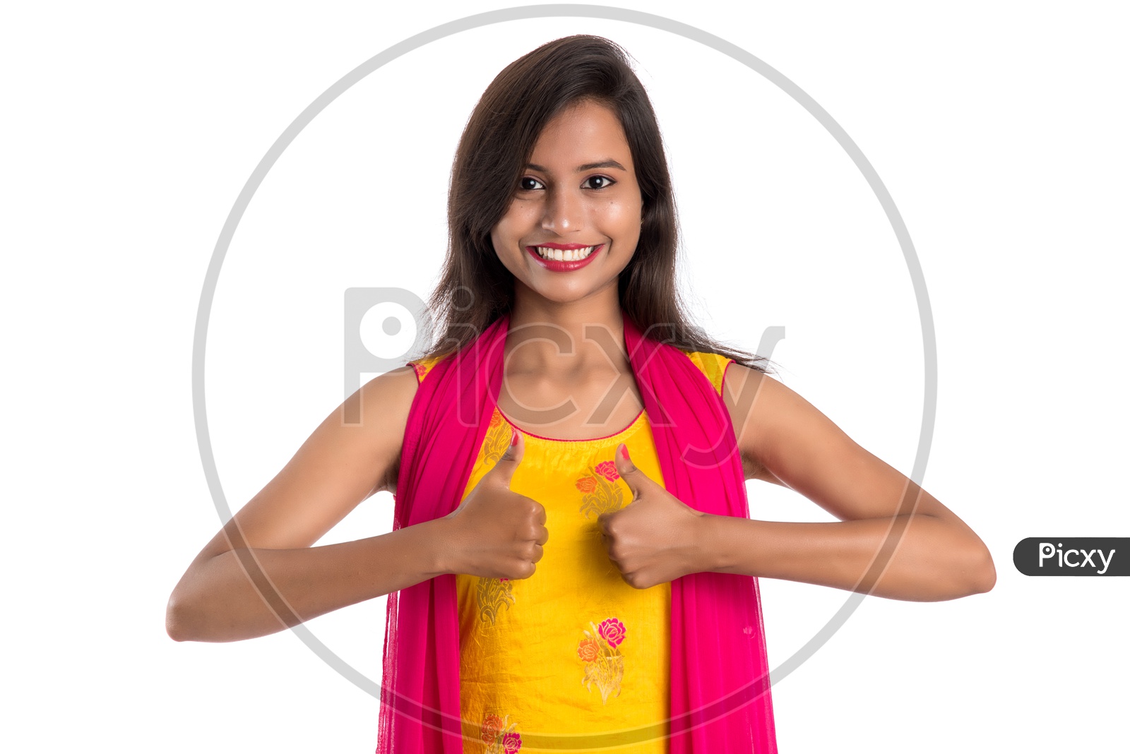 A Happy Beautiful Indian Girl With Expressions and Gestures
