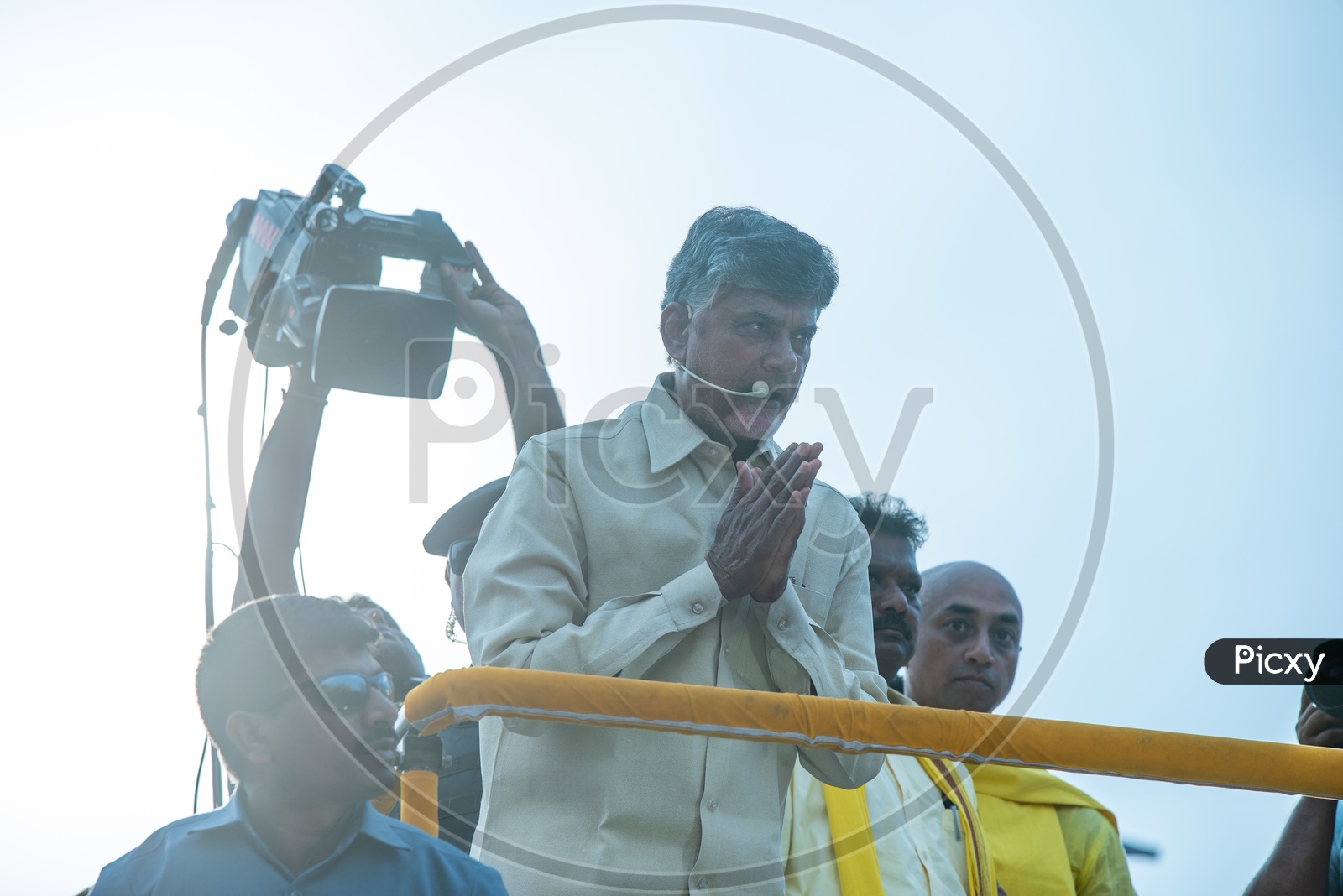 Nara Chnadra Babu Naidu Speaking On a Road Rally Sow During Election Campaign
