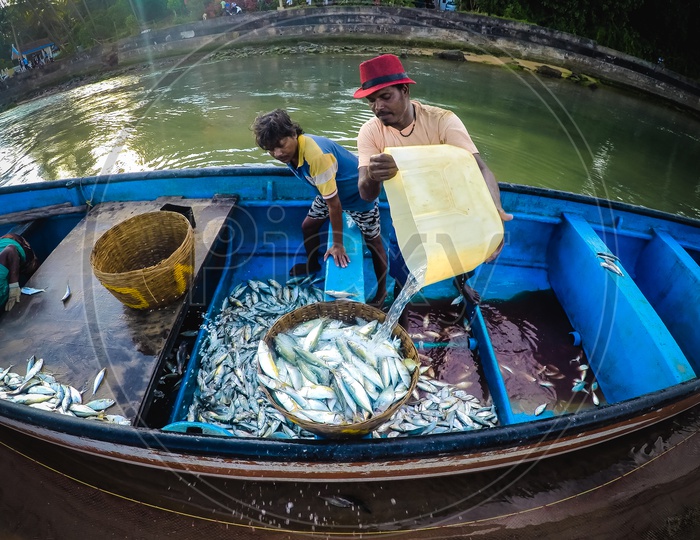 Fishermen with Fish Catch