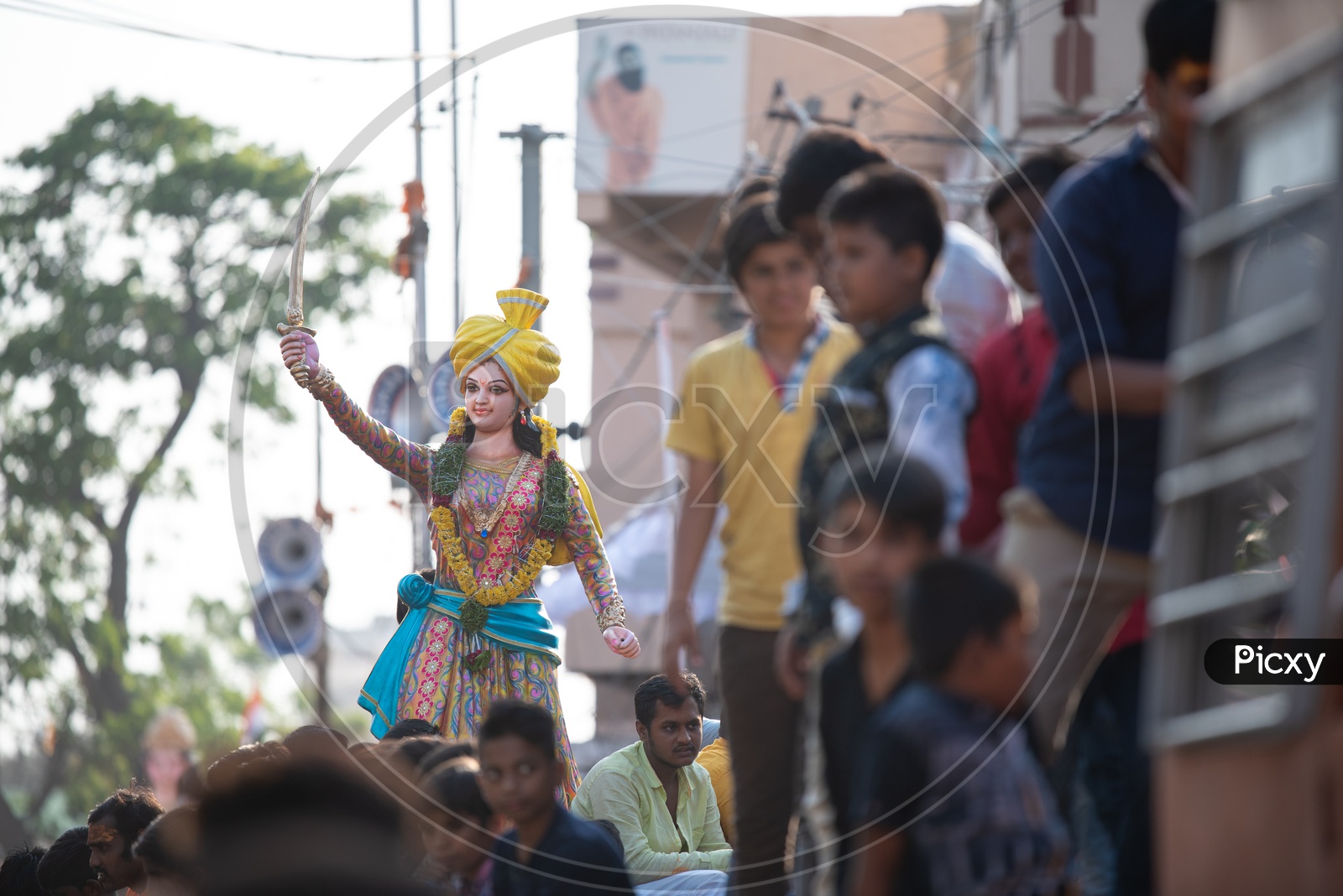 Idol of Rani Avanti bai procession at Shri Rama Shobha Yatra in Hyderabad