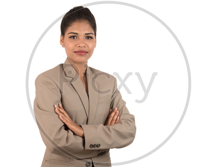 Young Indian business woman with her hands folded