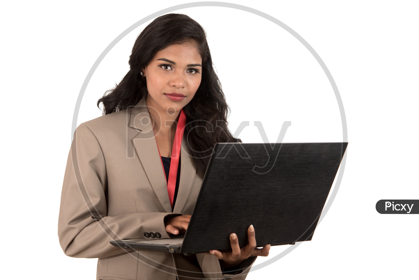 Indian business woman with a laptop