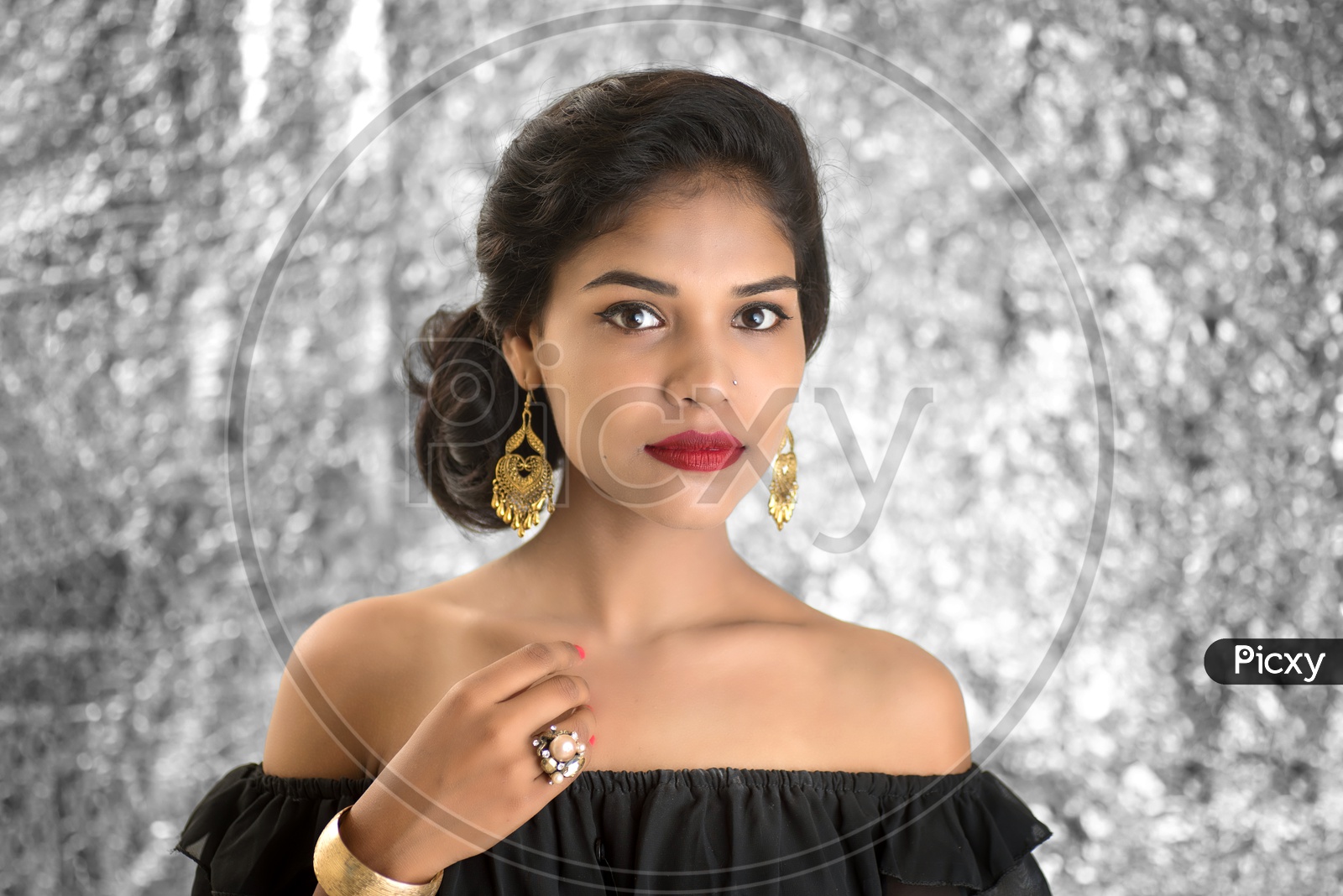 Portrait of a Beautiful Young Indian Woman Posing
