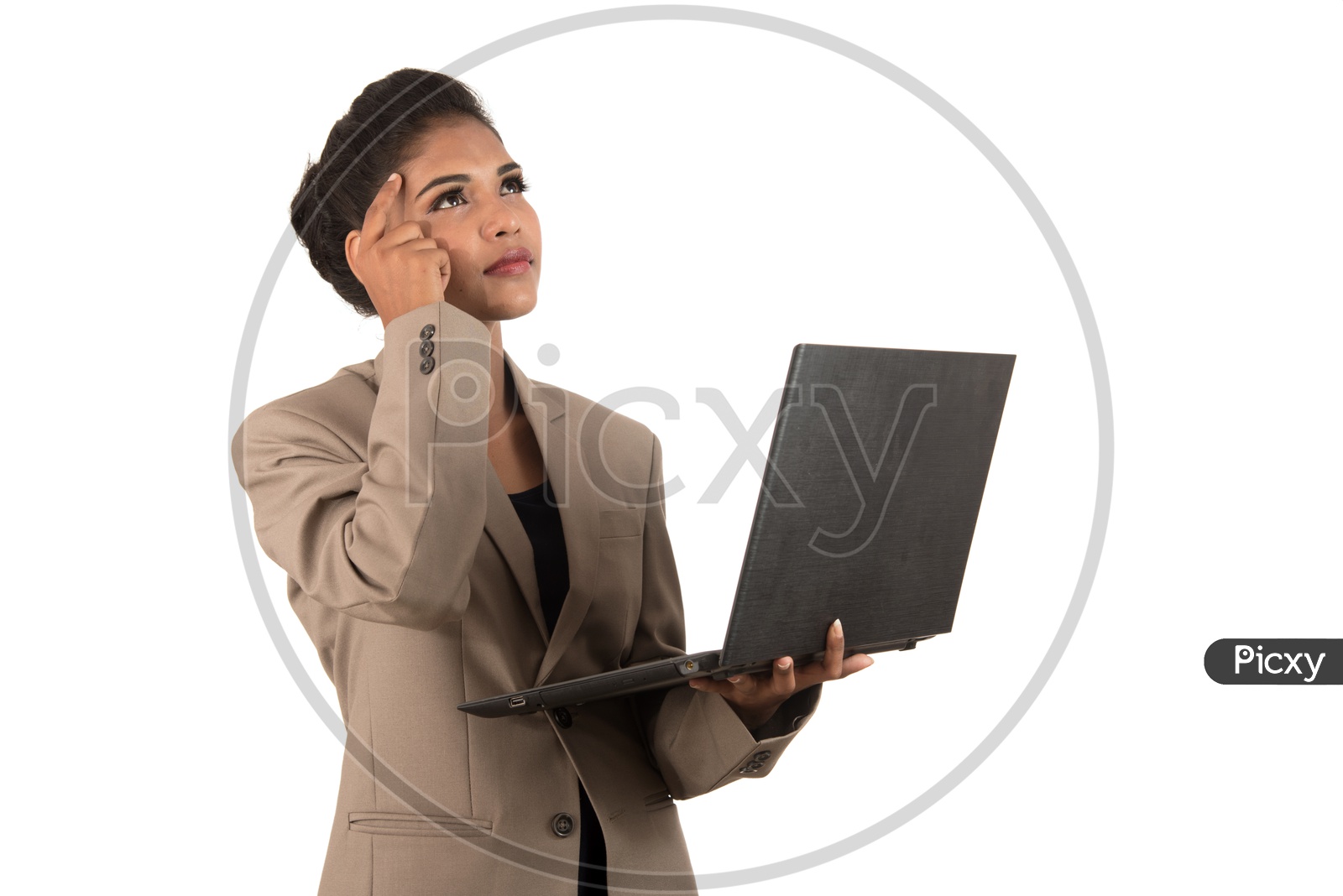 Young Indian business woman with a laptop