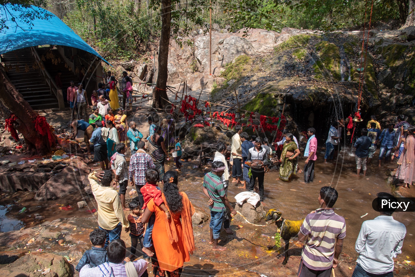 Devotees at Gubbala Mangamma Thalli Temple