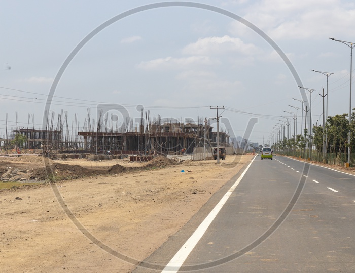 Construction of High Rise Constitutional Buildings alongside the road